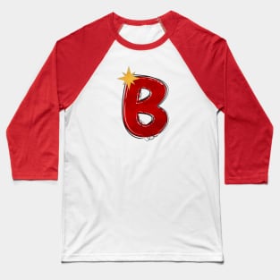 Letter B - Christmas Letter Baseball T-Shirt